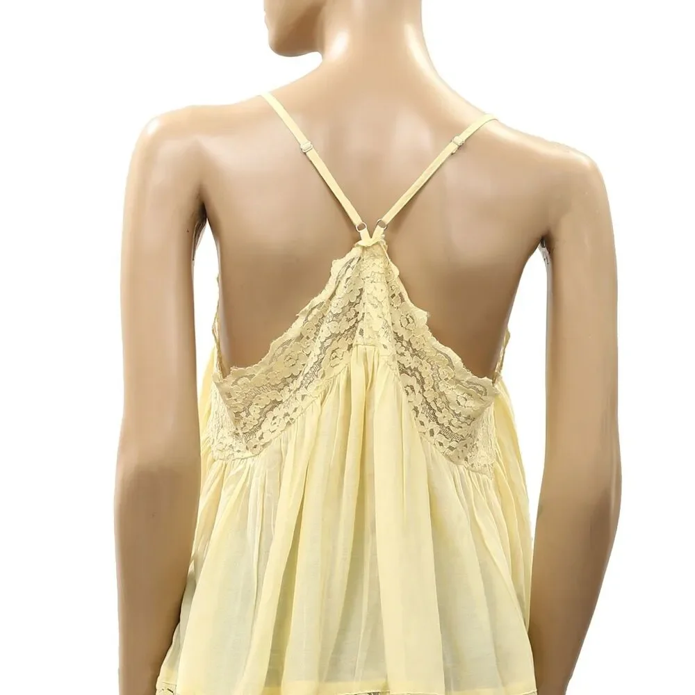 Intimately Free People Fiona Cami Blouse Top Tank Sleeveless Lace Slip M 288581